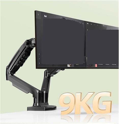 F160 Gas Spring 360 درجة سطح المكتب 17 " - 27" شاشة مزدوجة شاشة حامل الذراع MOUNT MOUNT كل منها يحمل 2-9 كجم (أسود) in Kuwait