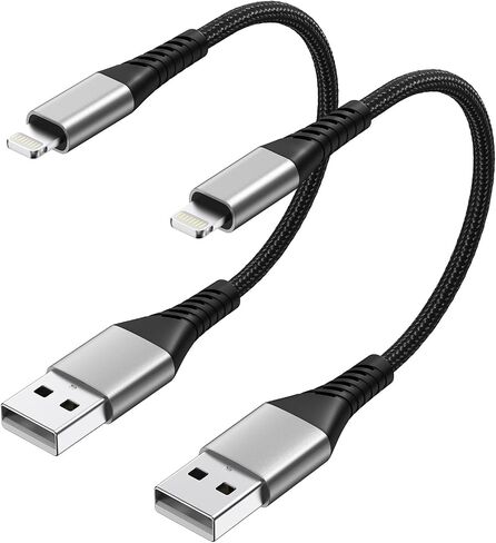 6 inch Short iPhone Charger Cord, 2 Pack 0.5ft USB A to Lightning Cable iPhone Charger Fast Charging for Charging Stations, iPhone 14 13 12 11 Pro Max in Saudi Arabia