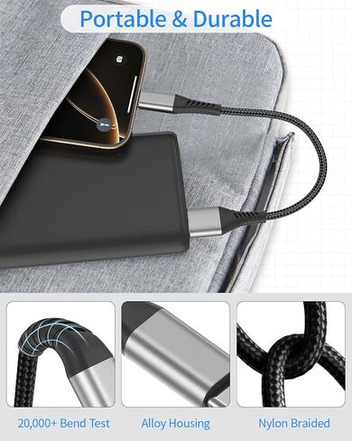 6 inch Short iPhone Charger Cord, 2 Pack 0.5ft USB A to Lightning Cable iPhone Charger Fast Charging for Charging Stations, iPhone 14 13 12 11 Pro Max in Saudi Arabia