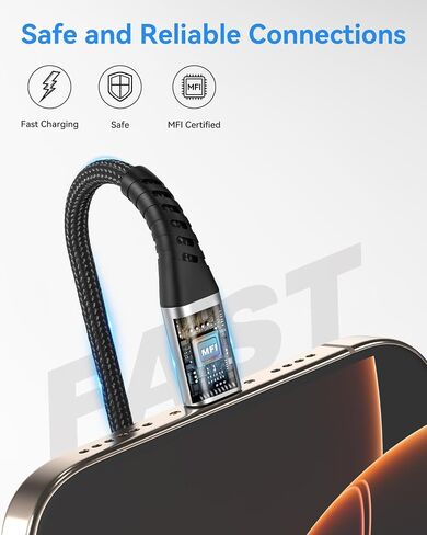 6 inch Short iPhone Charger Cord, 2 Pack 0.5ft USB A to Lightning Cable iPhone Charger Fast Charging for Charging Stations, iPhone 14 13 12 11 Pro Max in Saudi Arabia