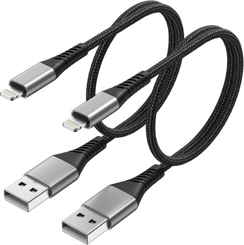 6 inch Short iPhone Charger Cord, 2 Pack 0.5ft USB A to Lightning Cable iPhone Charger Fast Charging for Charging Stations, iPhone 14 13 12 11 Pro Max in Saudi Arabia