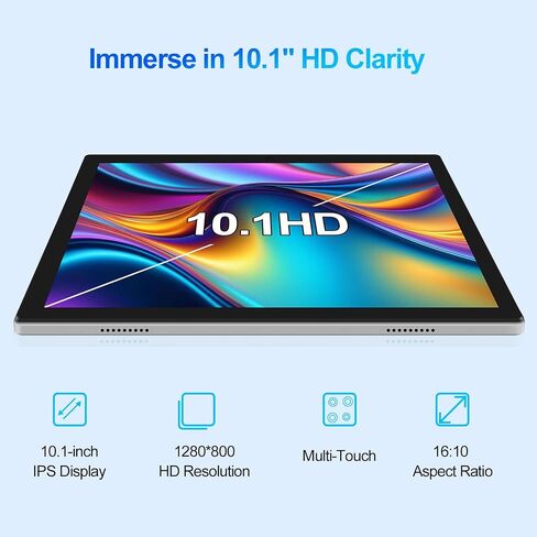 Tablet, 10 inch Android 14 Tablet, Octa-Core Processor, 12GB RAM + 128GB ROM, 1280x800 HD IPS Touchscreen, 6000mAh Battery, 2.4G/5G WiFi 6, BT 5.4, Dual Camera, Metal Body, Sliver in Saudi Arabia