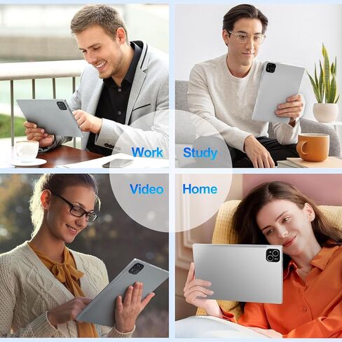 Tablet, 10 inch Android 14 Tablet, Octa-Core Processor, 12GB RAM + 128GB ROM, 1280x800 HD IPS Touchscreen, 6000mAh Battery, 2.4G/5G WiFi 6, BT 5.4, Dual Camera, Metal Body, Sliver in Saudi Arabia