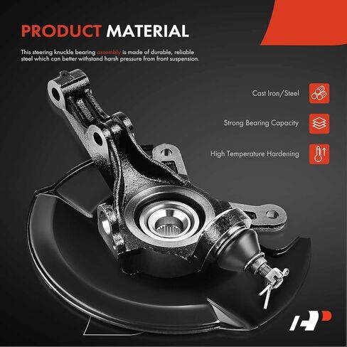 مجموعة مفصل التوجيه الأمامي الممتاز ومجموعة محور تحمل العجلة متوافقة مع Honda Civic 2001-2002 L4 1.7L، جانب السائق الأيسر، يستبدل 51215S5AJ10، 45255S01A00، 44600S5DA00 in Saudi Arabia