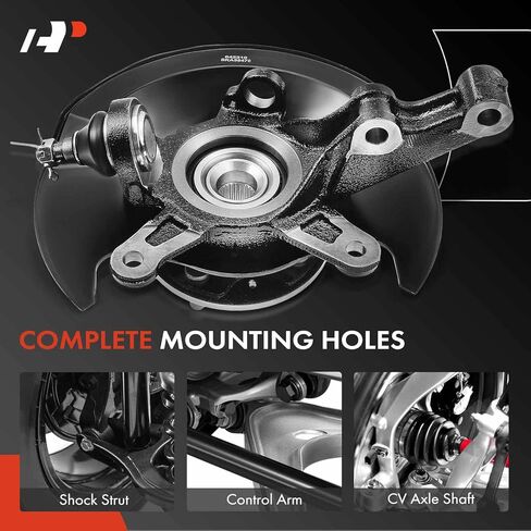 مجموعة مفصل التوجيه الأمامي الممتاز ومجموعة محور تحمل العجلة متوافقة مع Honda Civic 2001-2002 L4 1.7L، جانب السائق الأيسر، يستبدل 51215S5AJ10، 45255S01A00، 44600S5DA00 in Saudi Arabia