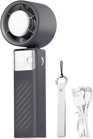 Small Handheld Fan - Personal Cooling Portable Fan Handheld,Battery Operated Bladeless Air Cooler with 199 Speeds, Digital Display Cool Gadgets for Travel Outdoor in Saudi Arabia