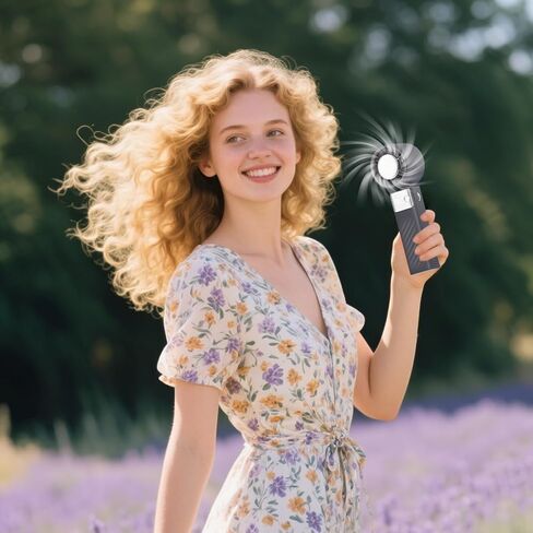 Small Handheld Fan - Personal Cooling Portable Fan Handheld,Battery Operated Bladeless Air Cooler with 199 Speeds, Digital Display Cool Gadgets for Travel Outdoor in Saudi Arabia