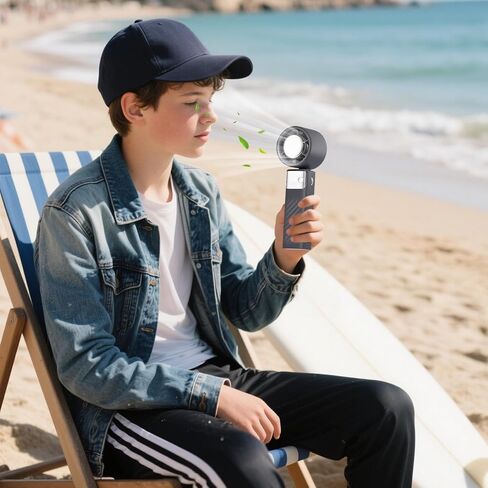Small Handheld Fan - Personal Cooling Portable Fan Handheld,Battery Operated Bladeless Air Cooler with 199 Speeds, Digital Display Cool Gadgets for Travel Outdoor in Saudi Arabia