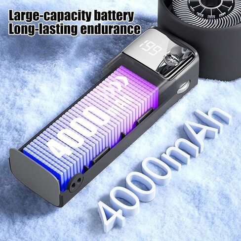 Small Handheld Fan - Personal Cooling Portable Fan Handheld,Battery Operated Bladeless Air Cooler with 199 Speeds, Digital Display Cool Gadgets for Travel Outdoor in Saudi Arabia