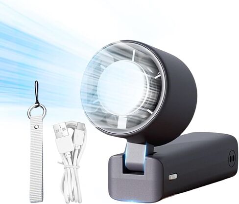 Small Handheld Fan - Personal Cooling Portable Fan Handheld,Battery Operated Bladeless Air Cooler with 199 Speeds, Digital Display Cool Gadgets for Travel Outdoor in Saudi Arabia