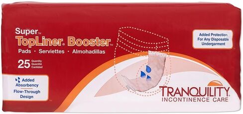 Tranquility TopLiner Disposable Absorbent Booster Contour Pads for Bowel Incontinence - Contour (21.5" x 13.5") - 12 ct in Saudi Arabia