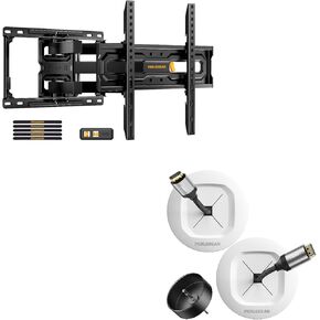 Perlegear Full Motion TV Wall Mount مقابل 32-65 بوصة تلفزيون و Perlegear Cord Hider للتلفزيون المثبت على الحائط