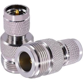 2PCS N Female to Mini UHF Male Connectors,Mini UHF to N Type adapters N Type Coaxial Connector RF Coax Adapter for WiFi Antenna RF Coaxial Cable