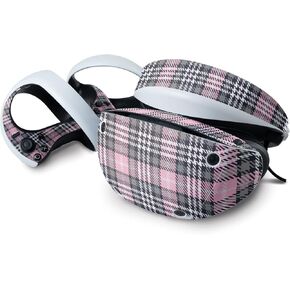 MightySkins Skin Compatible with Sony Playstation VR2 - Pink Plaid | Protective, Durable, and Unique Vinyl Decal wrap Cover | Easy to Apply & Change Styles | Made in The USA