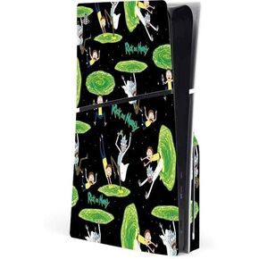 Skinit Decal Gaming Skin Compatible with PS5 Slim Disk Console - Officially Licensed Adult Swim Rick and Morty Rick and Morty Portal Eyes Design