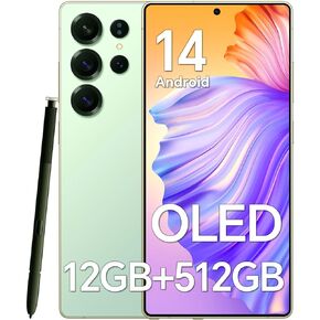 X25 Ultra Unlocked Phones,Built - in Pen,12GB RAM+512GB ROM,Snapdragon888 Unlocked Cell Phone, 6.9“ OLED Screen, 48+108MP Camera, Battery 7000mAh,Dual SIM, Android 14,WiFi/GPS (Green)