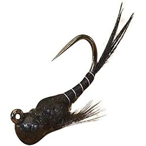 Tungsten two bit Hooker Black Jig Head Fly Euro Nymph