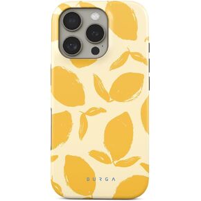 BURGA Phone Case for iPhone 16 Pro - Cute, Trendy, Aesthetic, Pattern Phone Cover, Hard Shell Protection - fits Apple iPhone 16 Pro Case for Women and Men, Lemon Tart