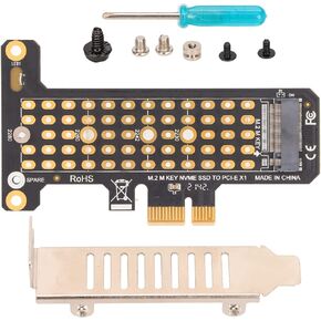 Yoidesu M.2 PCIE Adapter, NVMe M.2 to PCIE X1 Riser Card Half Height Baffle NVMe PCIE Adapter PCI Express Adapter Card for Win for Desktop