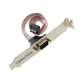 CablesOnline, DB9 Male to 10-Pin (2x5) IDC Female Motherboard Header Serial Adapter Cable w/Bracket, AD-I01B