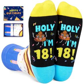 HAPPYPOP 17 Year Old Boy Girl Gift Ideas, 17th Birthday Gifts for Girls Boys, Funny Cute Silly Cool Socks for Teens in Kuwait
