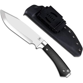 Katsu Full Tang Blade Sknife مع K-Sheath ، وشفرة نقطة مشبك وطحن صابر مسطح ، وكيناتا الحديثة ، والتخييم ، والمشي لمسافات طويلة والخيول في الهواء الطلق للرجال (G10 Handle)