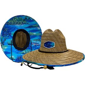 Men's Outsider Lifeguard Wide Brim Beach Sun Straw Hat