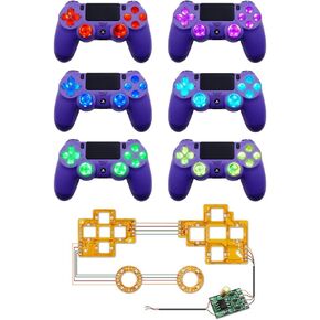 NC متعددة الألوان المليئة DPAD Thumbsticks أزرار أزرار أزرار LED أدوات LED باستبدال لوحدة تحكم PS4