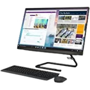 Lenovo IdeaCentre A34024ICK AIO Touch | 23.8" 1920x1080 FHD | Core i3-9100T - 256GB SSD Hard Drive - 4GB RAM | 4 cores @ 3.7 GHz Win 10 Home Black (Renewed)