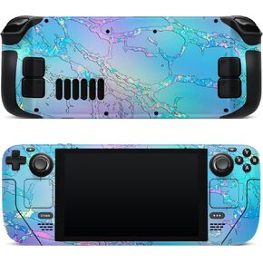 ZOOMHITSKINS Steam Deck Skin, Compatible with Steam Deck Skins, Blue Pink Marble Gem Galaxy, Protective Skin Wrap Set for Valve Steam Deck Accessories, Durable 3M Vinyl Decal, Made in The USA