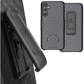 ZASE for Galaxy A15 5G Holster Belt Clip Phone Case Tough Super Slim Rugged Protective Cover Armor Defender Strong Clip Kickstand Compatible with Samsung Galaxy A15 6.5-inch (Black Holster Combo Case)