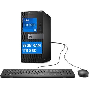 Dell Optiplex 7050 MT Desktop Computer PC i7, 7050 Tower Quad Core i7-7700 4.2GHz, 32GB RAM, 1TB SSD, Wired Keyboard, Win10 pro(Renewed)