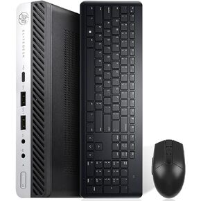 HP EliteDesk 800 G3 Mini Desktop Computer Intel i5-6500T up to 3.10GHz 32GB New 512GB NVMe SSD Built-in AX200 Wi-Fi 6 BT Dual Monitor Support Wireless Keyboard and Mouse Win10 Pro (Renewed)