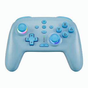 Switch Controllers, Wireless Switch Pro Controller Compatible with Switch/Switch Lite/Switch OLED, Programming Pro Controller Support Motion Control, Vibration, Wake-up, Turbo, Screenshot (Blue)