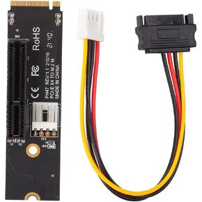 NGFF M2 to PCIE X4 Riser Card High Performance Eansion Adapter with LED Indicators for Bitcoin Miner Mining and 2260 2280 M2 SSD Module Slots Black ABS PCB Material