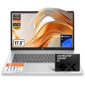 HP 2025 17 inch Laptop Business, 17.3" IPS FHD Display, AMD Ryzen 5 (Beats i7-1165G7), Ms Office Lifetime, Win 11 Pro, AI Copilot, w/Accessory, Numeric Keypad, WiFi 6 (64GB RAM + 2TB SSD)