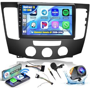 Android Car Stereo for Hyundai Sonata NF 2009-2010 with 9 Inch Touch Screen Wireless CarPlay Android Auto Bluetooth 2GB+64GB EQ 26UI Split Screen AHD Rear Camera