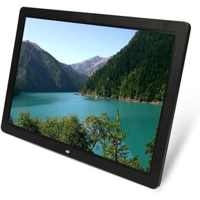 17-inch High-Definition Widescreen Digital Photo Frame Advertising Player Supports 1080P Video HDMI Input(Black)