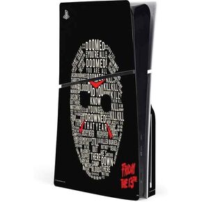Skinit Decal Gaming Skin Compatible with PS5 Slim Disk Console - Officially Licensed Warner Bros Friday The 13th Jason Voorhees Design