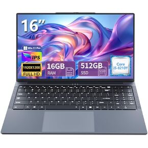 2025 Laptop i5, 16 inch Laptop Computer Up to 3.60GHz, Traditional Laptop Computers with 16GB RAM 512GB SSD, FHD 1920x1200, 180° Angle Open, Backlit Keyboard, Lap top for Student Business Work