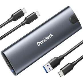 dockteck M.2 NVMe SATA SSD Enclosure Adapter, Tool-Free USB 3.2 Gen 2 10Gbps NVMe to USB Adapter for SSDs 2230/2242/2260/2280, External Solid State Drive Case Supports M-Key/B+M Key and UASP (Black)