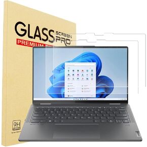 Yinoveen 2 حزمة شاشة شاشة زجاجية مقسّمة لـ Lenovo Yoga 7 14 / Yoga 7I
