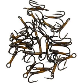 Eagle Claw 374 Treble Hook 2X Strong Bronze Treble Hook Sizes #2, #4, #6 & #8 in Both 50 and 25 Packs