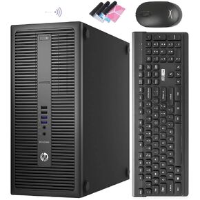 HP Tower Computers EliteDesk 800 G2 PC Tower,Intel Quad Core i7 Desktop,32GB Ram 2TB SSD,3TB HDD,DVD,VGA,USB,BT,DP,AX210 Built-in WiFi, Wireless K&M + TJJ Mouse PAD,Win10(Renewed)