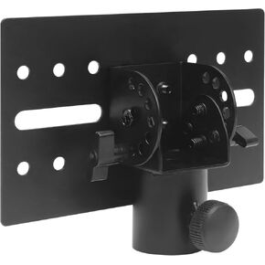 DJ Speaker Metal Mount Tripod Pole Stand Adapter, Fits for 35mm Diameter D-G PA Speaker Universal for Stage Event Setup, Rotatable Adjustable Heavy-Duty Bracket Adapter Top Cap Trip Stands (Black)