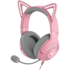 Kraken Kitty V2 USB Wired RGB Headset, Chroma Kitty Ears Stream Reactive Lighting, Quartz Pink - Sensitivity: 92.5 DB SPL/mW@1KHz, Drivers: Customized Dynamic 40 Mm Driver