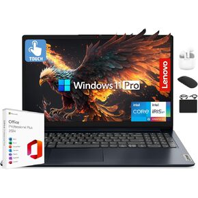 Lenovo IdeaPad Laptop 2025 Business Computer, 15.6" FHD Touchscreen, 16GB RAM, 1TB Storage (512GB SSD +500GB Ext), 10-Core Intel Core i5, Long Battery, HubxcelAccessory Win 11 Pro Lifetime Office 2024