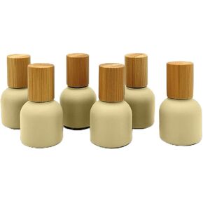 10ml Glass Roller Bottles with Bamboo Cap and Stainless Steel Ball for Essential Oils (Clear, Bamboo) in Saudi Arabia