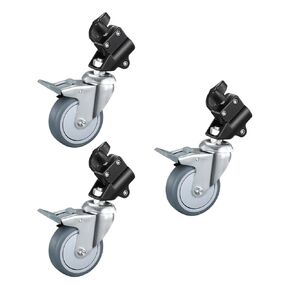 3X Light Stand Wheels Metal Flexible Easy to Install for