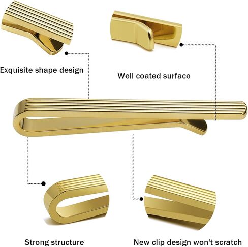 Tie Clip for Men Black, 2.5 Inch Tie Bar and Tie Pin Clip for Skinny Ties, Unique Mens Tie Clip Tie Clasp Black Suitable for Wedding Anniversary Business Professional and Best Gifts in Saudi Arabia